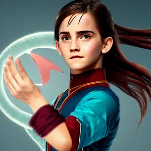 Prompt: an airbender that looks like emma watson