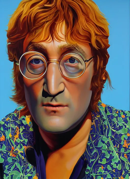 Image similar to painting of John Lennon by Kehinde Wiley