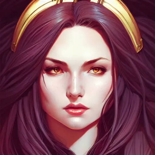 Image similar to head and shoulders portrait of Katarina from League of Legends illustration, medium shot, intricate, elegant, highly detailed, digital art, ffffound, art by JC Leyendecker and sachin teng