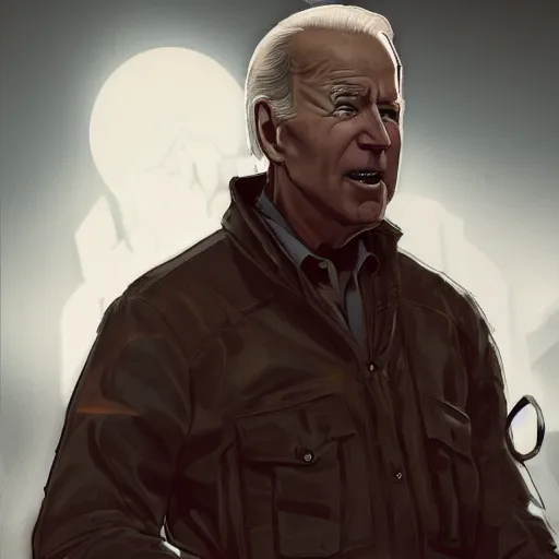 Image similar to joe biden being extremly scary, dramatic lighting, cinematic, establishing shot, extremly high detail, photorealistic, cinematic lighting, artstation, style by James Gurney