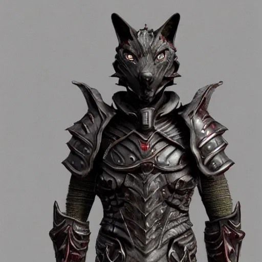 Image similar to daedric armor, anthropomorphic shiba inu, tavern banquet, stuning 3 d render, masterpiece, glowing aura, by tsutomu nihei, realistic face