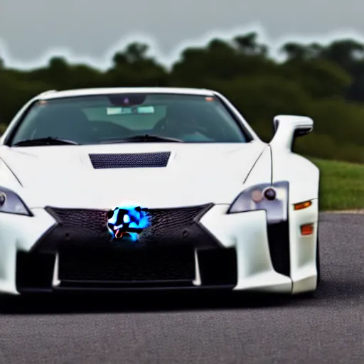 Image similar to a three quarter shot of a lexus lfa, 4k, hyper realistic, car photography