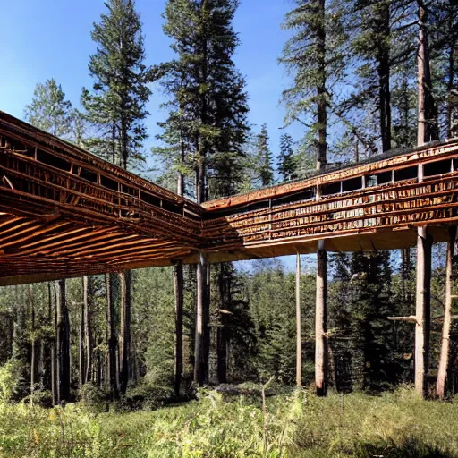 Image similar to timber megastructure in the middle of the forest