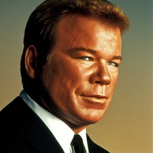 Prompt: william shatner stars in the mask, high quality promotional poster