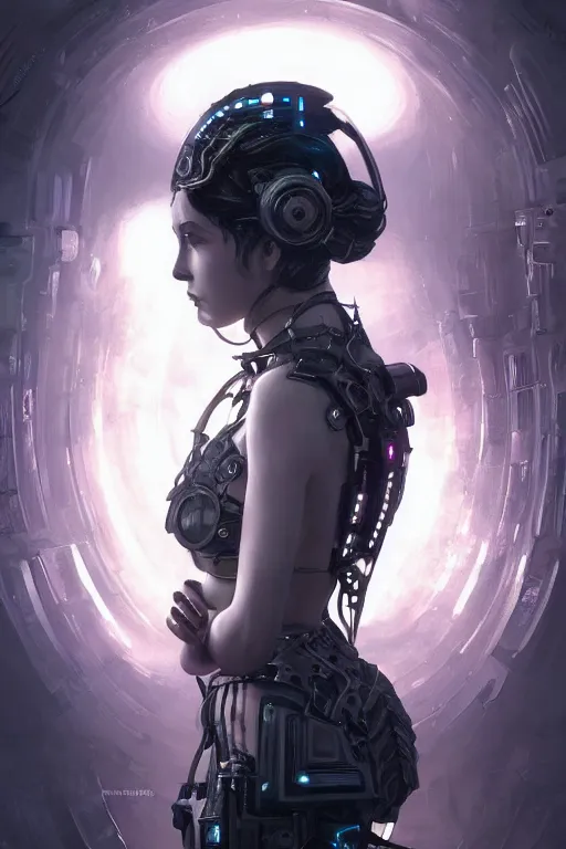 Image similar to portrait futuristic beautiful and goddess and gothic female army navy, at inside of a future submarine, ssci-fi, fantasy, intricate, very very beautiful, elegant, neon light, highly detailed, digital painting, artstation, concept art, soft light, hdri, smooth, sharp focus, illustration, art by tian zi and craig mullins and WLOP and alphonse mucha