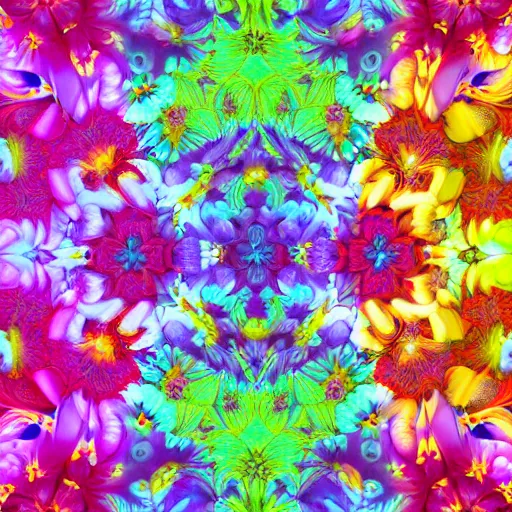 Image similar to a brightly colored painting of very detailed flowers made of elaborate fractals, high resolution, mandelbrot set, chaos, fractal, math, deviantart