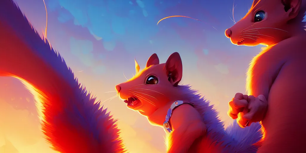 Prompt: hyper detailed ultra sharp of crazy squirrels. behance hd by jesper ejsing, by rhads, makoto shinkai and lois van baarle, ilya kuvshinov, rossdraws radiating a glowing aura global illumination ray tracing hdr, 8 k