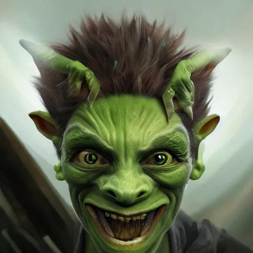 Image similar to XQC as a goblin, artstation hall of fame gallery, editors choice, #1 digital painting of all time, most beautiful image ever created, emotionally evocative, greatest art ever made, lifetime achievement magnum opus masterpiece, the most amazing breathtaking image with the deepest message ever painted, a thing of beauty beyond imagination or words, 4k, highly detailed, cinematic lighting