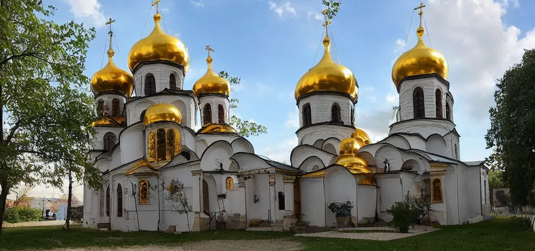 Image similar to tiny home that looks like st volodymyr's cathedral.