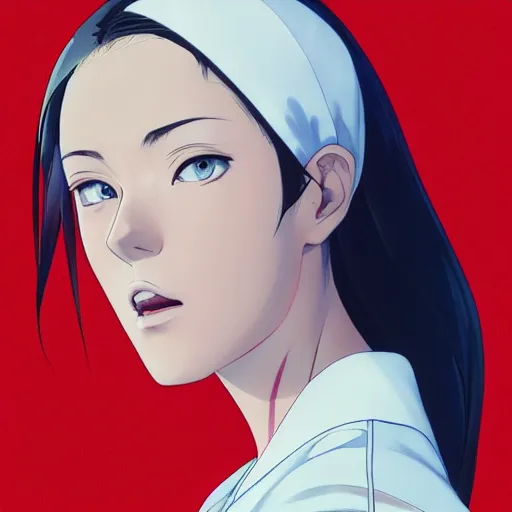 Prompt: manga girl in a white medical uniform with red details, fine - face, olivia wilde, realistic shaded perfect face, fine details. anime. realistic shaded lighting poster by ilya kuvshinov katsuhiro otomo ghost - in - the - shell, magali villeneuve, artgerm, jeremy lipkin and michael garmash and rob rey