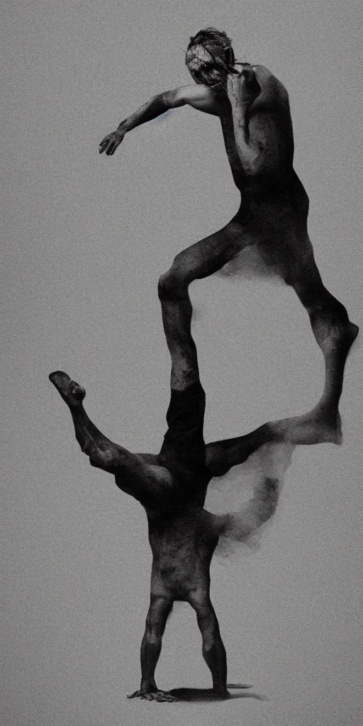 Image similar to a man slipping into madness in the style of jesse draxler.