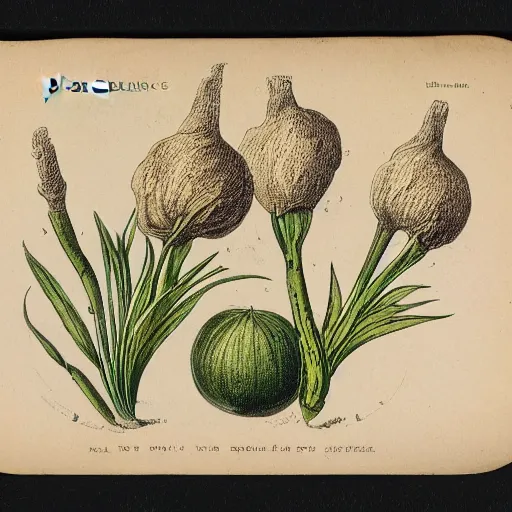 Image similar to ursine garlic, 1 9 th century nature illustration