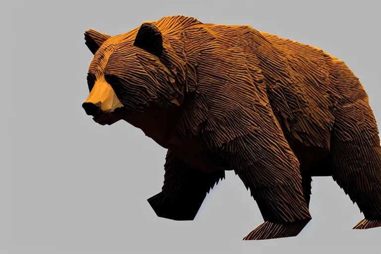 Image similar to low poly, bear, high detailed, 4 k, 3 d render