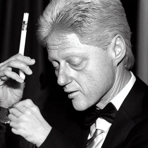 Prompt: Bill Clinton smoking a joint