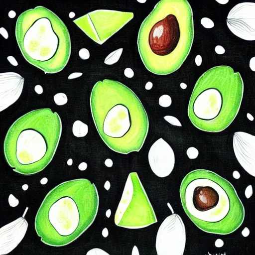 Image similar to avocado kawai art