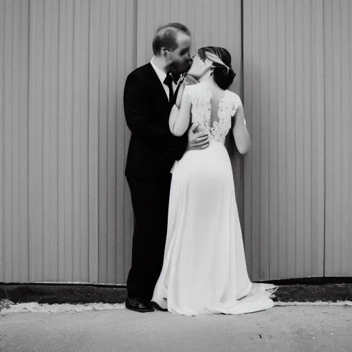 Image similar to realism black and white moody wedding photo minimalist