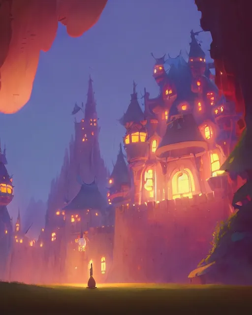 Prompt: fantasy castle, cory loftis, james gilleard, atey ghailan, makoto shinkai, goro fujita, studio ghibli, rim light, exquisite lighting, clear focus, very coherent, plain background, soft painting