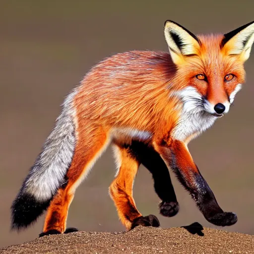 Image similar to award winning photograph of a fox with eight legs