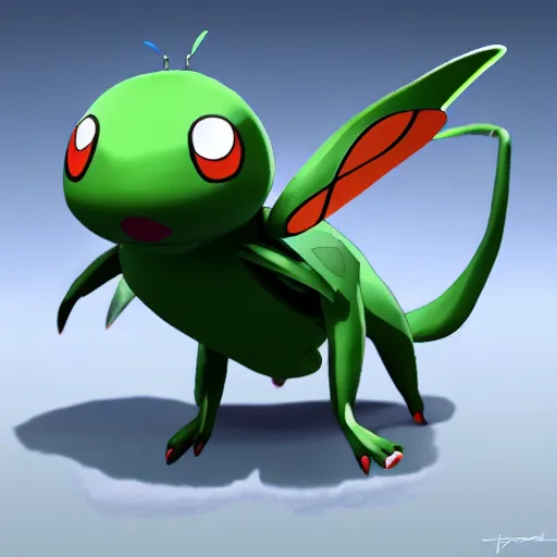 Prompt: A pokemon that looks like The flying beetle,Trending on art station. Unreal engine.