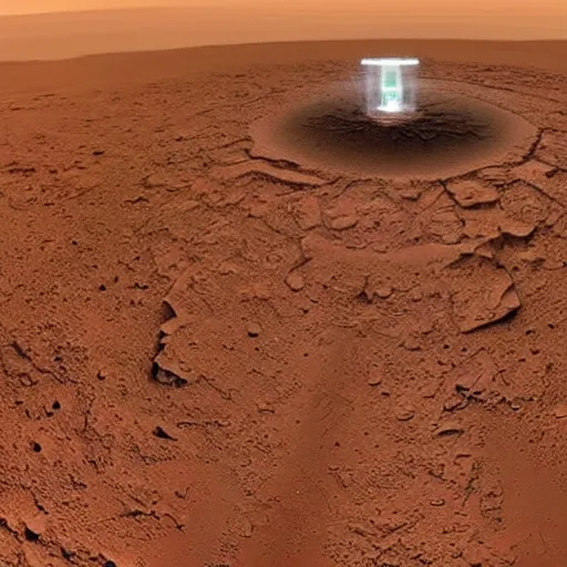 Image similar to dimensional portal on the ground on mars