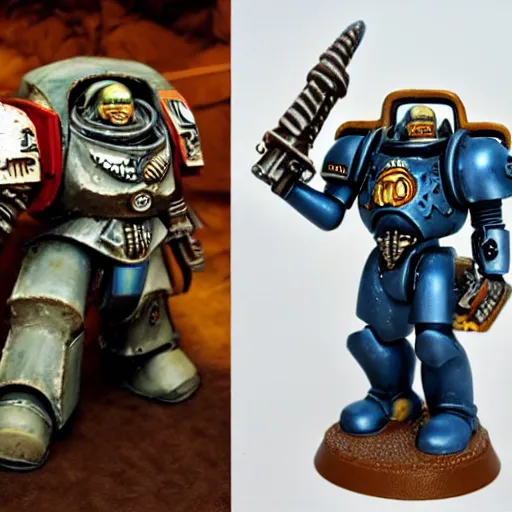 Image similar to ted kurt wearing warhammer 4 0 k power armor