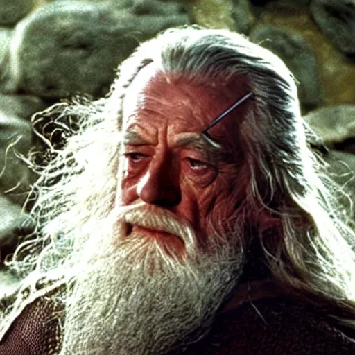 Image similar to A Still of Patrick McGoohan as Gandalf in The Lord of the Rings (2001)