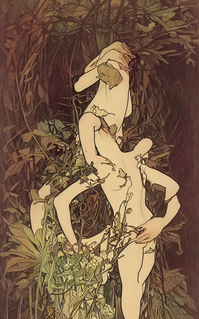 Image similar to pain(t) by tomer hasuka and by alphonse mucha