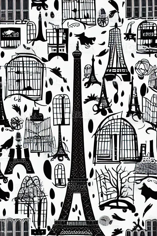 Image similar to minimalist boho style art of paris, illustration, vector art