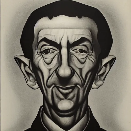 Image similar to escher portrait of martin schorr