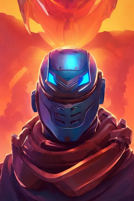 Image similar to epic mask helmet robot ninja portrait stylized as fornite style game design fanart by concept artist gervasio canda, behance hd by jesper ejsing, by rhads, makoto shinkai and lois van baarle, ilya kuvshinov, rossdraws global illumination radiating a glowing aura global illumination ray tracing hdr render in unreal engine 5