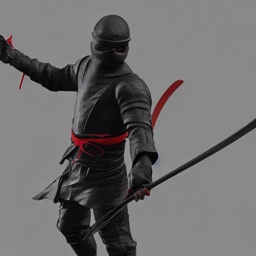 Image similar to a ninja holding a sword, 3 d render octane, trending on artstation