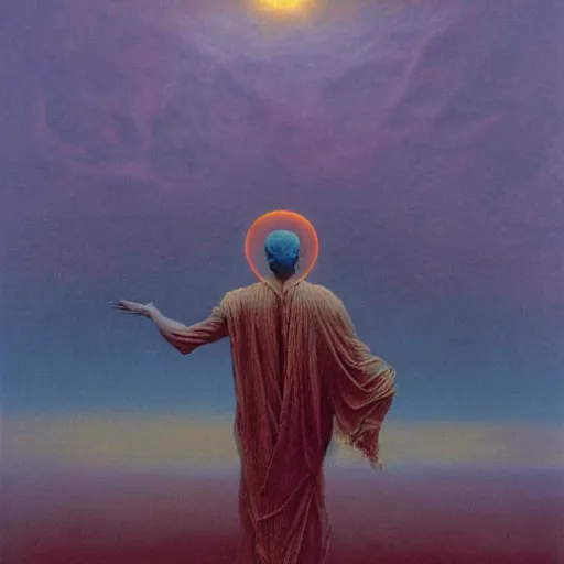 Image similar to helios, beksinski