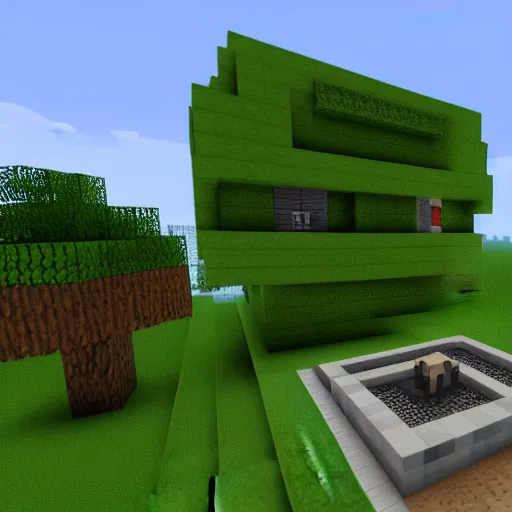 Prompt: high detailed minecraft house and creeper near, rtx, realism, 4 k