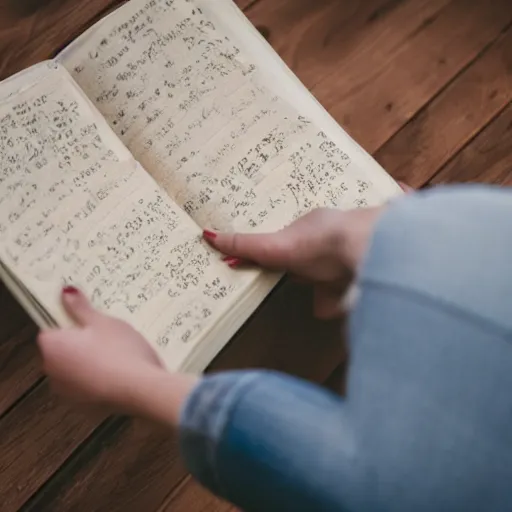 Prompt: a young woman finds a dusty diary on the floor of an old farmhouse, cinematic scene, movie, cinematic lighting