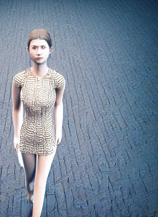 Prompt: : women with maze pattern skin all over hyper detailed dalle2 3d render unity gigapixel unrealengine octane