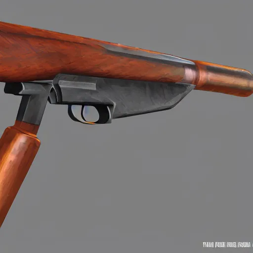 Image similar to double barrel shotgun, low poly artstation