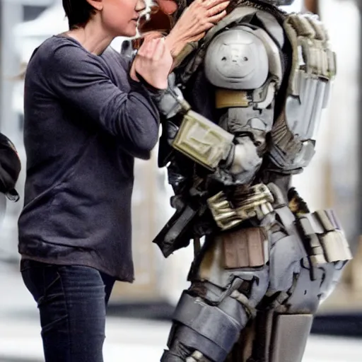 Prompt: emily blunt holding tom cruise's head, edge of tomorrow