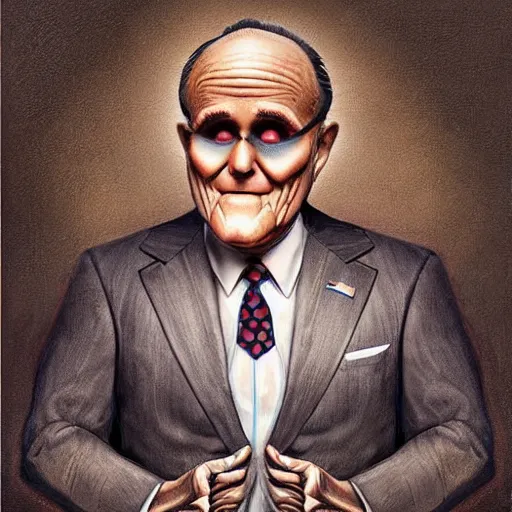 Image similar to digital painting of a rudy giuliani in a ballet custume by filipe pagliuso and justin gerard, symmetric, fantasy, highly, detailed, realistic, intricate