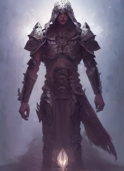 Prompt: an aasimar paladin ho is actually a fallen aasimar revealing his true nature, dim light, front game card, marvel comics, dark, intricate, highly detailed, smooth, artstation, digital illustration by ruan jia and mandy jurgens and artgerm and wayne barlowe and greg rutkowski and zdislav beksinski