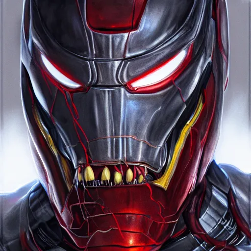 Prompt: venom the symbiote as iron man | venom movie | cinematic lighting | award - winning | closeup portrait | by donato giancola and mandy jurgens and charlie bowater | featured on artstation | pencil sketch | sci - fi alien