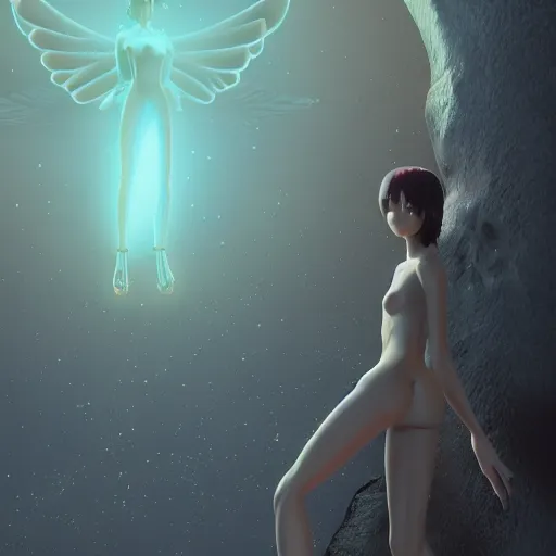 Image similar to angels very highly detailed, award winning, rendered by Beeple, by Makoto Shinkai, syd meade, digital art, unreal engine, blender, WLOP, trending on artstation, 4K UHD image