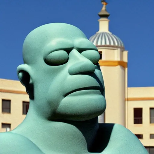 Image similar to stone statue of homer simpson