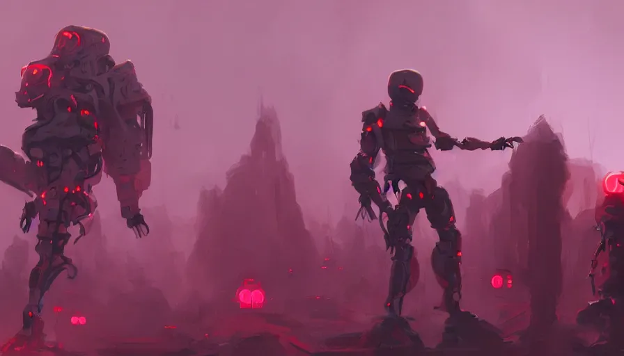 Image similar to concept art of love death + robots, jama jurabaev, greig fraser, roger deakins, cinematic shot, trending on artstation, high quality, brush stroke