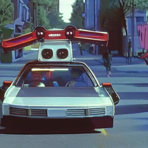 Prompt: a high quality 4k still frame from the 2023 Pixar animated remake of back to the future