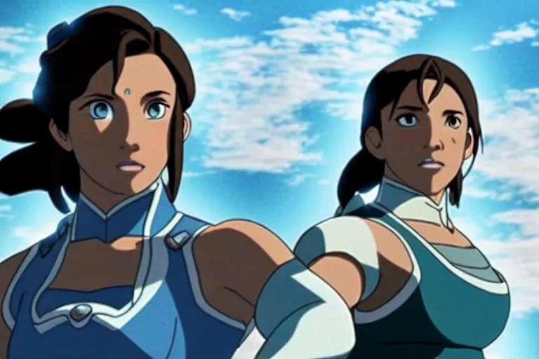 Image similar to live action film still of korra in the new fantasy movie, cinematic lighting