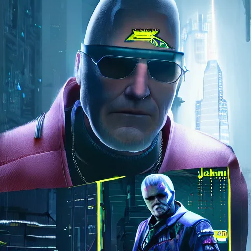 Image similar to john paul ii in cyberpunk 2 0 7 7, stylised official art