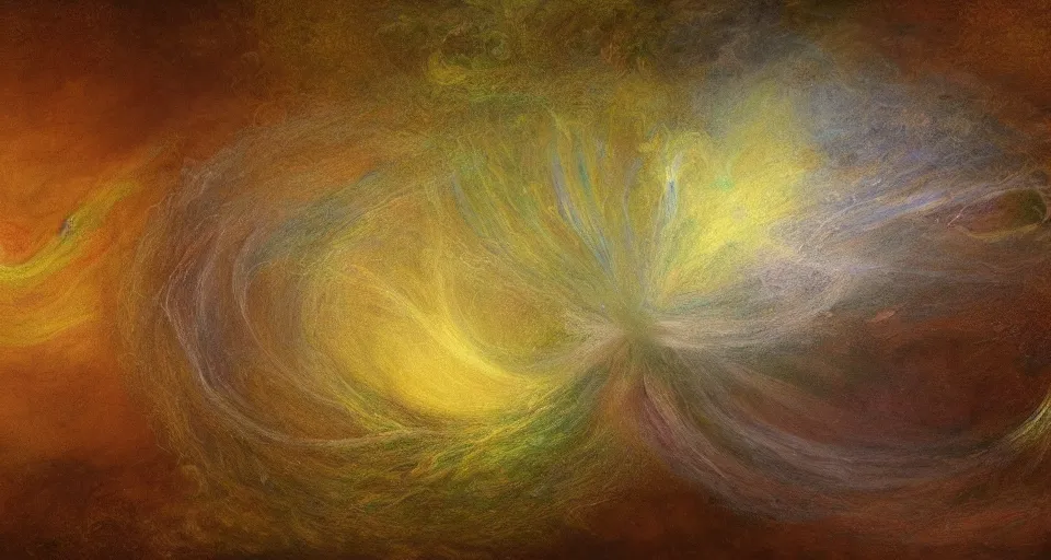 Image similar to Alchemy laboratory. By Joseph Mallord William Turner, fractal flame, highly detailded