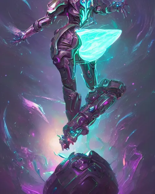 Image similar to Full Armor set made of galaxies and sci fi parts conjuring cosmic energy, surrealism, smooth, intricate, elegant, galactic energy, power aura, neon glowing spells, digital painting, artstation, concept art, high tech fantasy, sharp focus, illustration, art by Jason Chan and Riot Studios and Blizzard Studios