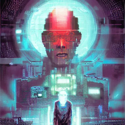 Image similar to neuromancer, painted by bobby chiu