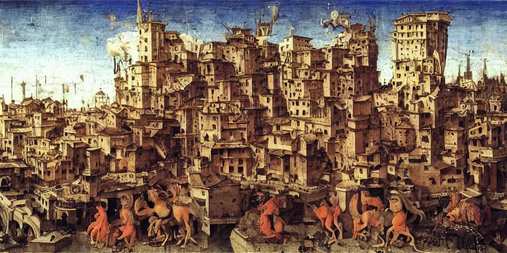 Prompt: unicorn in a futuristic cyberpunk town. By Filippino Lippi, highly detailed
